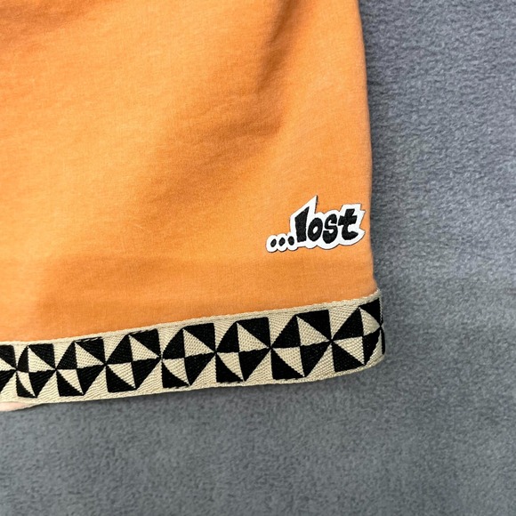 Lost Prism Beach Shorts Men's Large Yellow Cotton Stretch Mid-Rise Drawstring - Picture 2 of 10